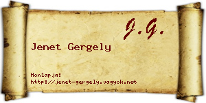 Jenet Gergely névjegykártya